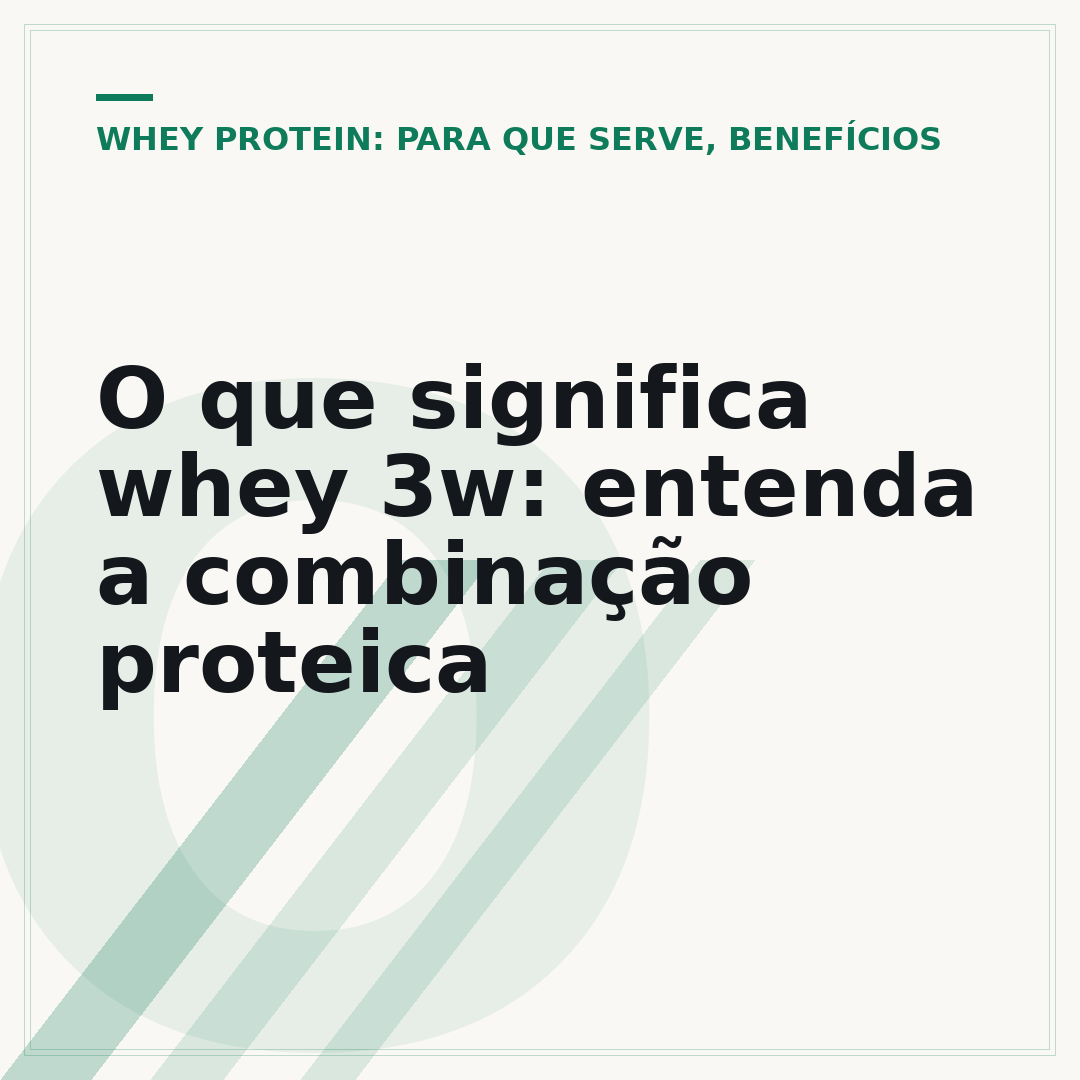 O que significa whey 3w: entenda a combinação proteica