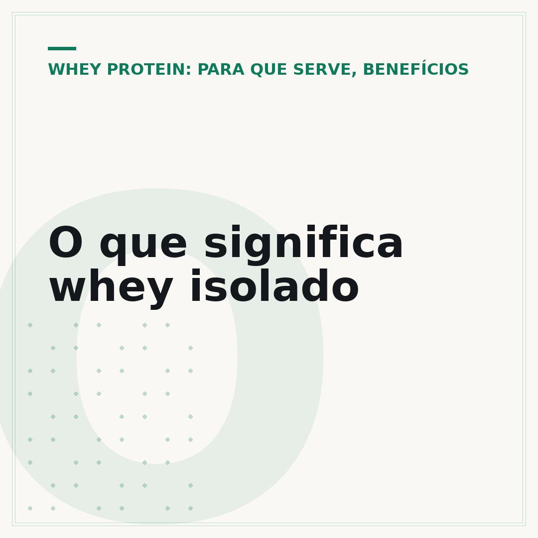 O que significa whey isolado