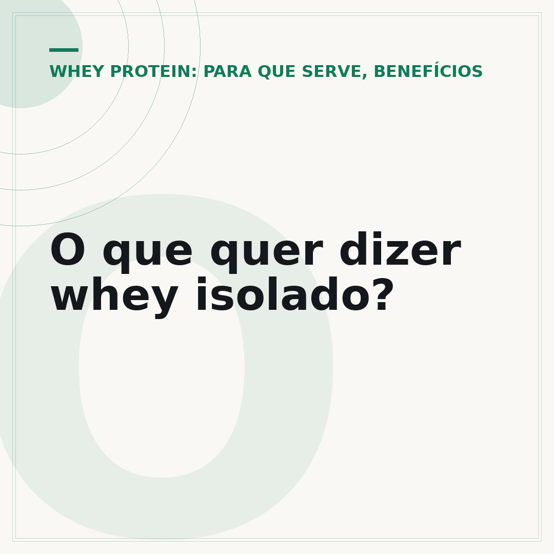 O que quer dizer whey isolado?