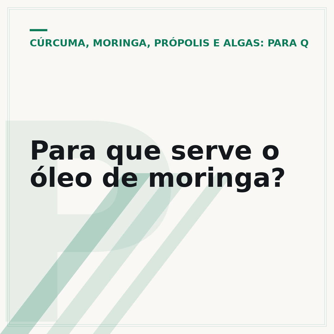 Para que serve o óleo de moringa?
