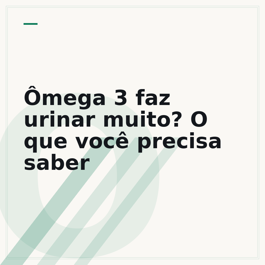 Ômega 3 faz urinar muito? O que você precisa saber