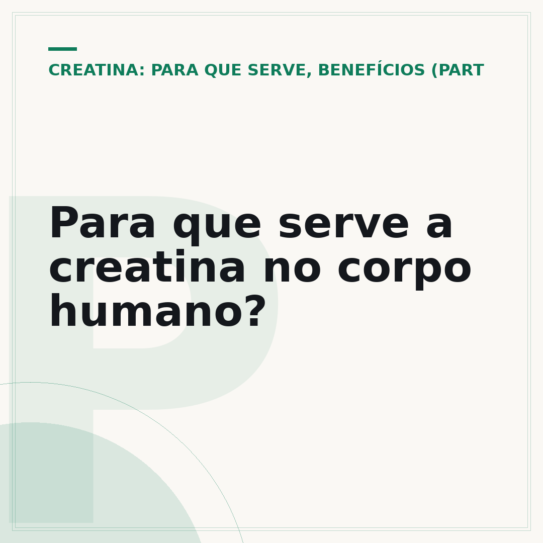 Para que serve a creatina no corpo humano?