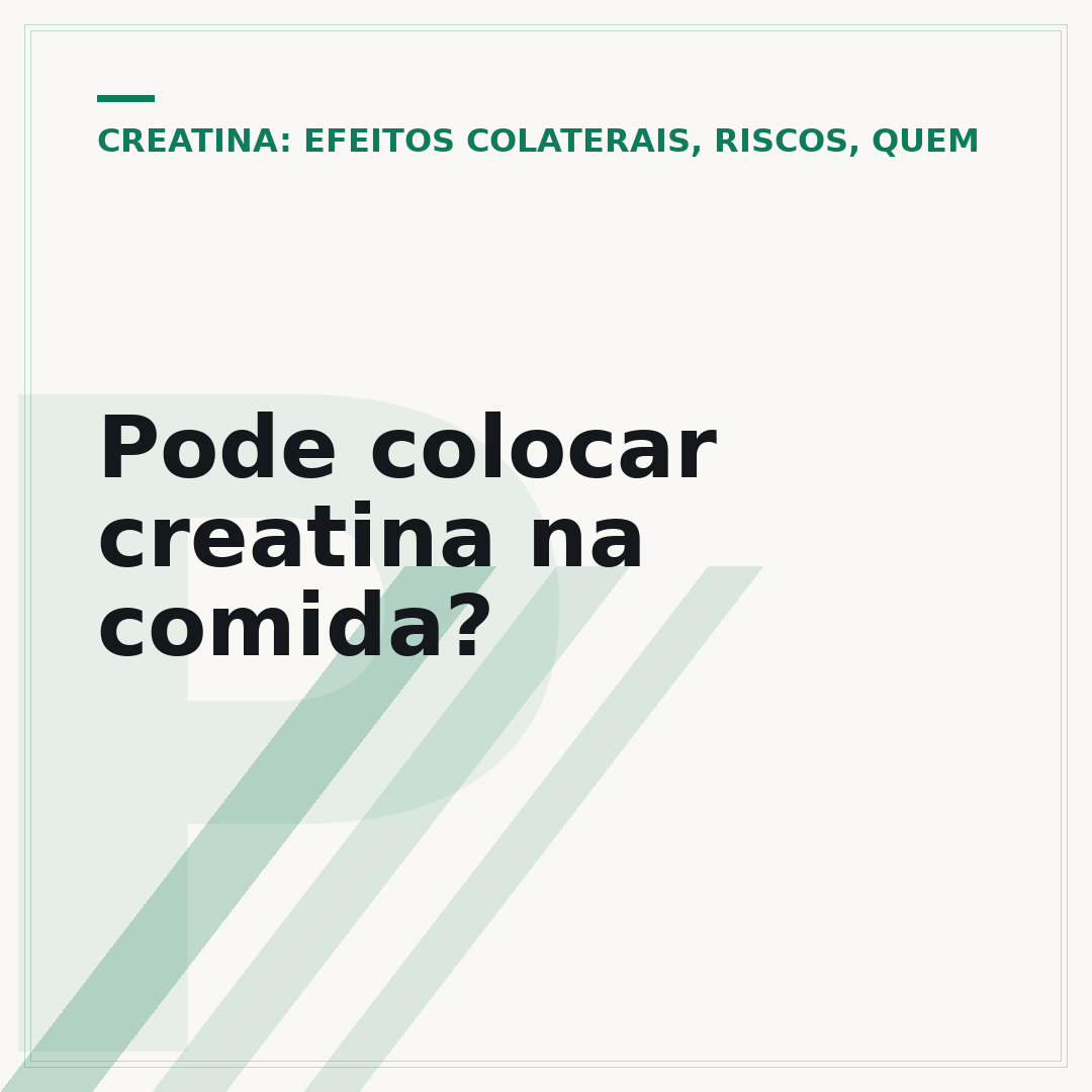Pode colocar creatina na comida?
