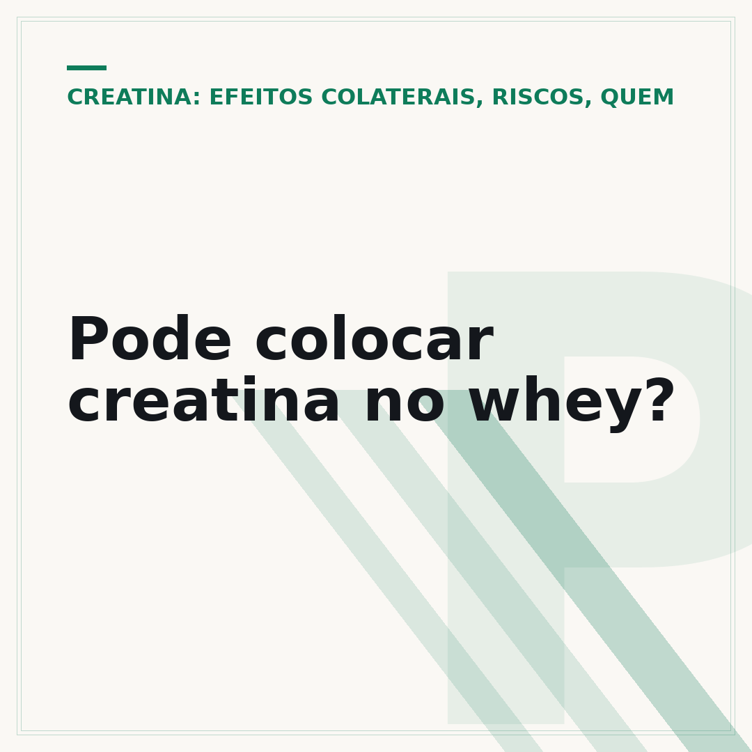 Pode colocar creatina no whey?