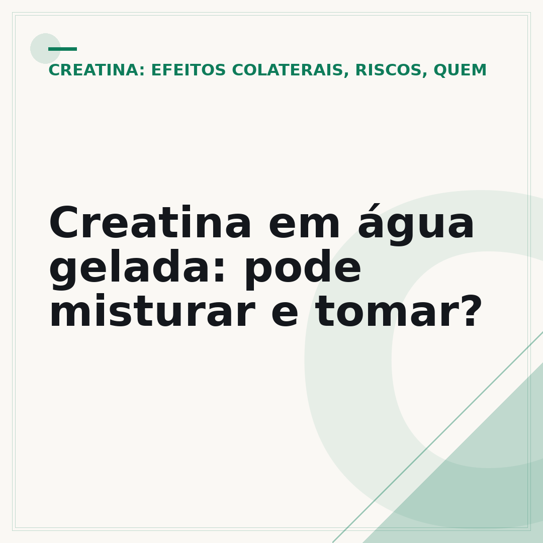 Creatina em água gelada: pode misturar e tomar?