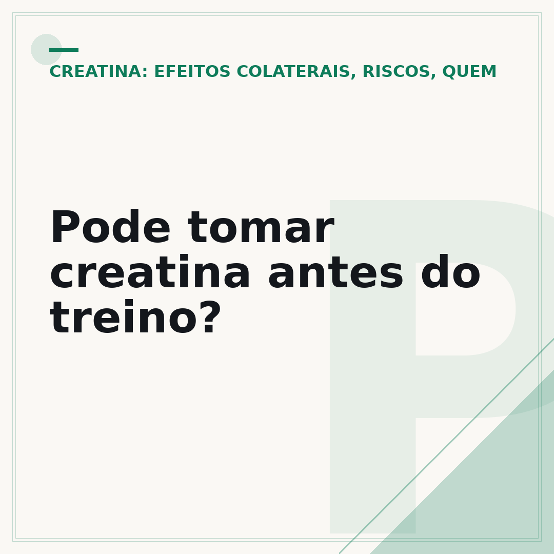 Pode tomar creatina antes do treino?