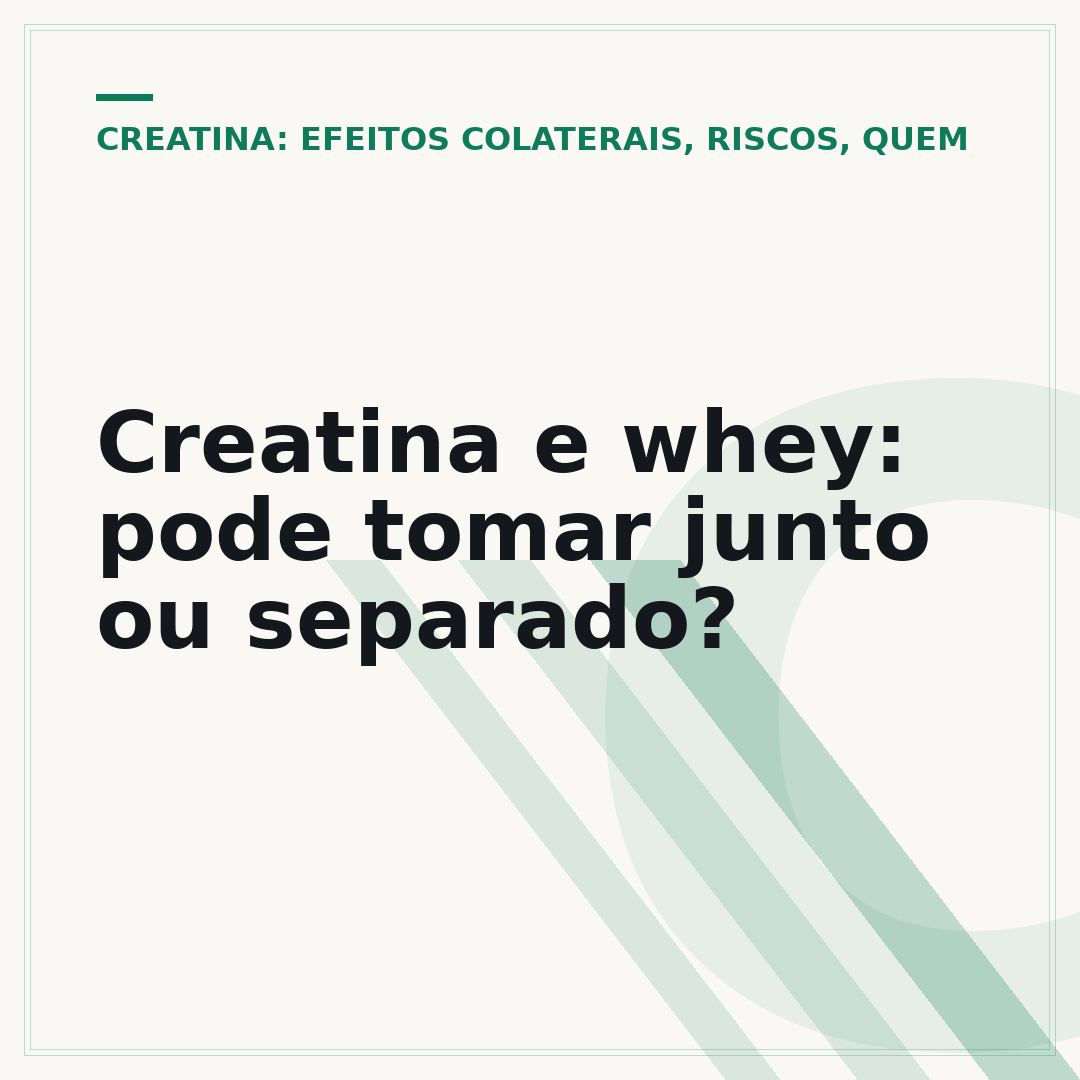 Creatina e whey: pode tomar junto ou separado?
