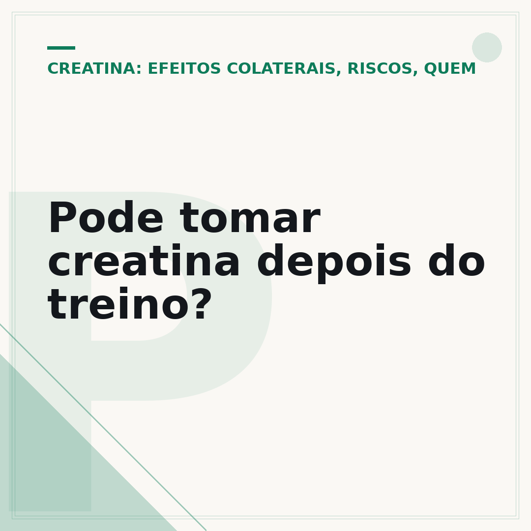 Pode tomar creatina depois do treino?