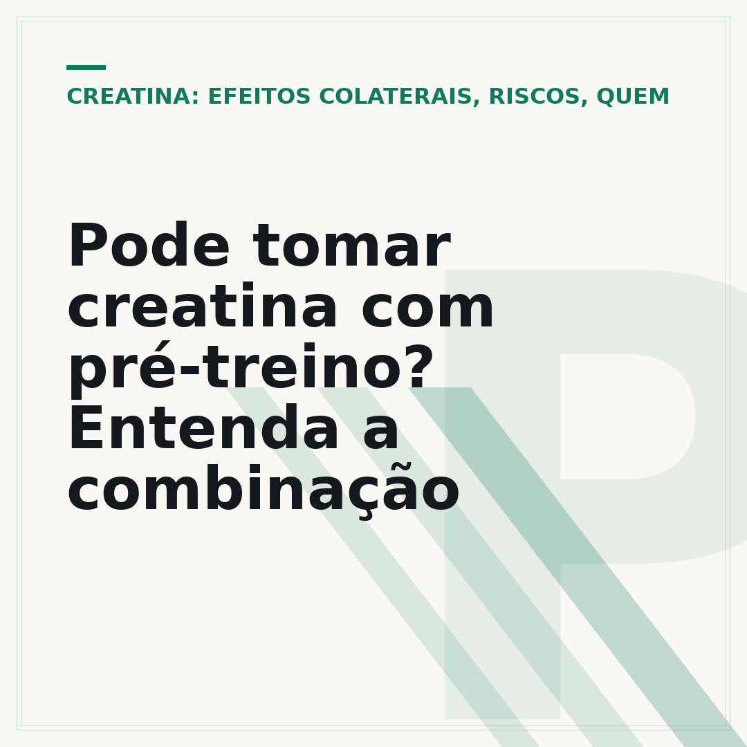 Pode tomar creatina com pré-treino? Entenda a combinação