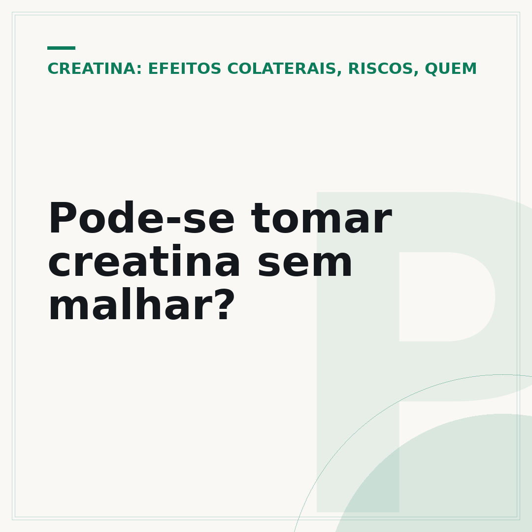 Pode-se tomar creatina sem malhar?