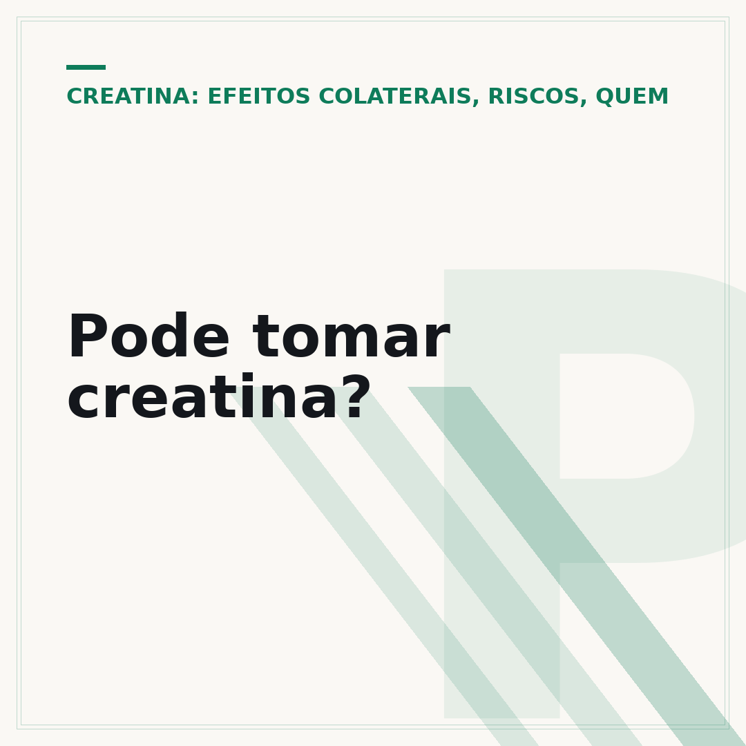 Pode tomar creatina?