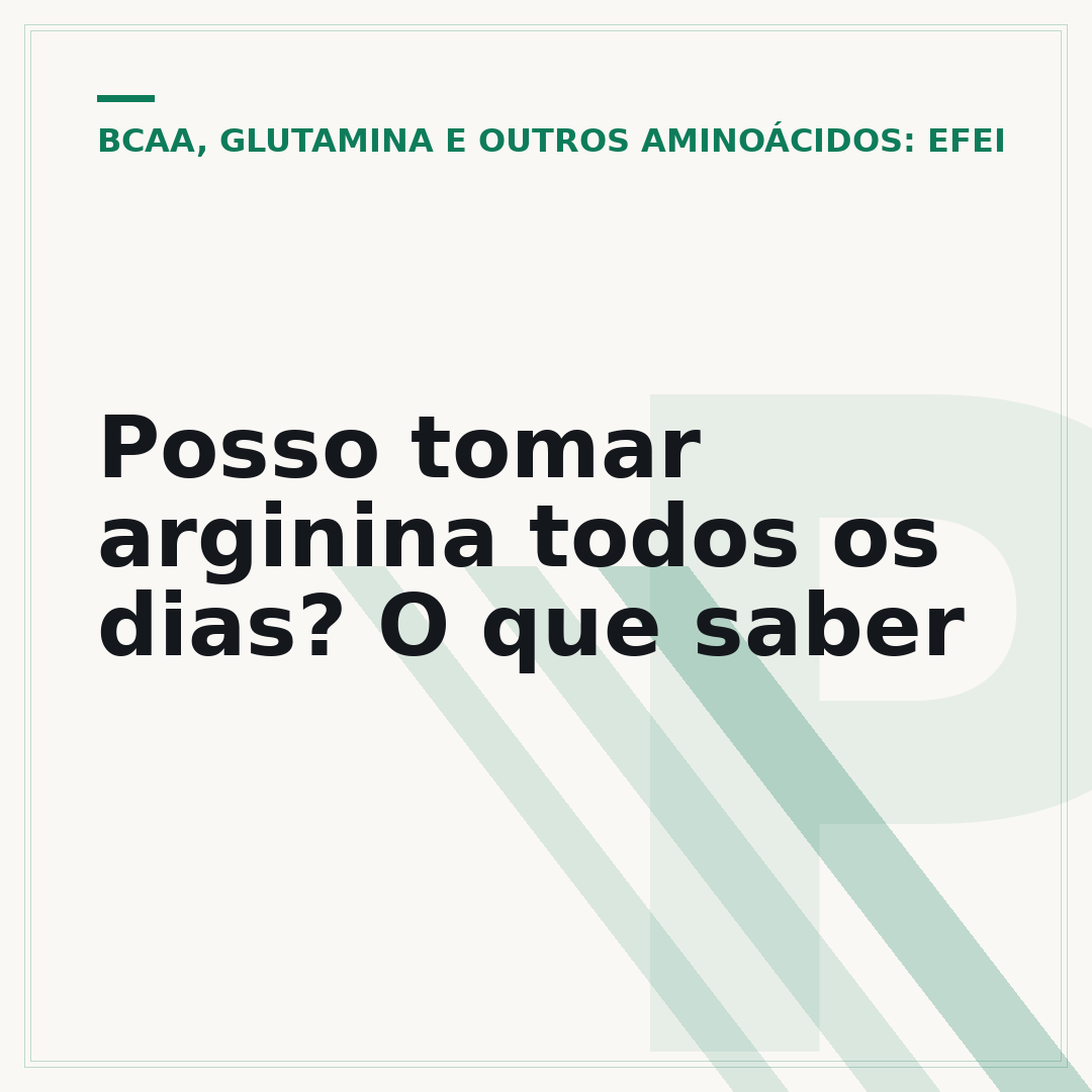 Posso tomar arginina todos os dias? O que saber