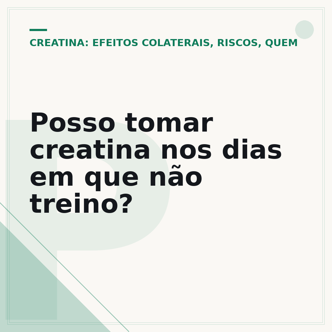 Posso tomar creatina nos dias em que não treino?