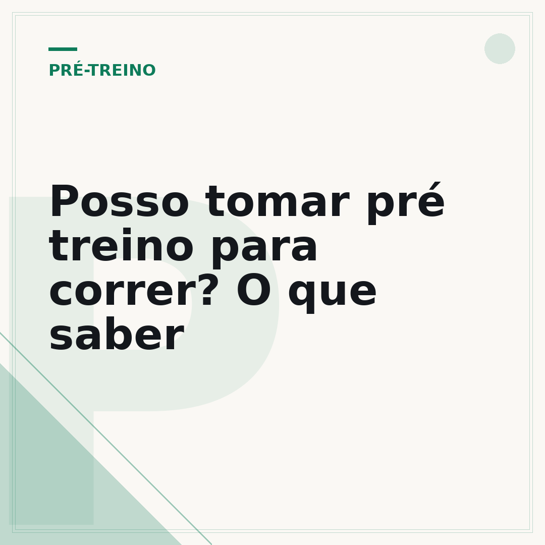 Posso tomar pré treino para correr? O que saber