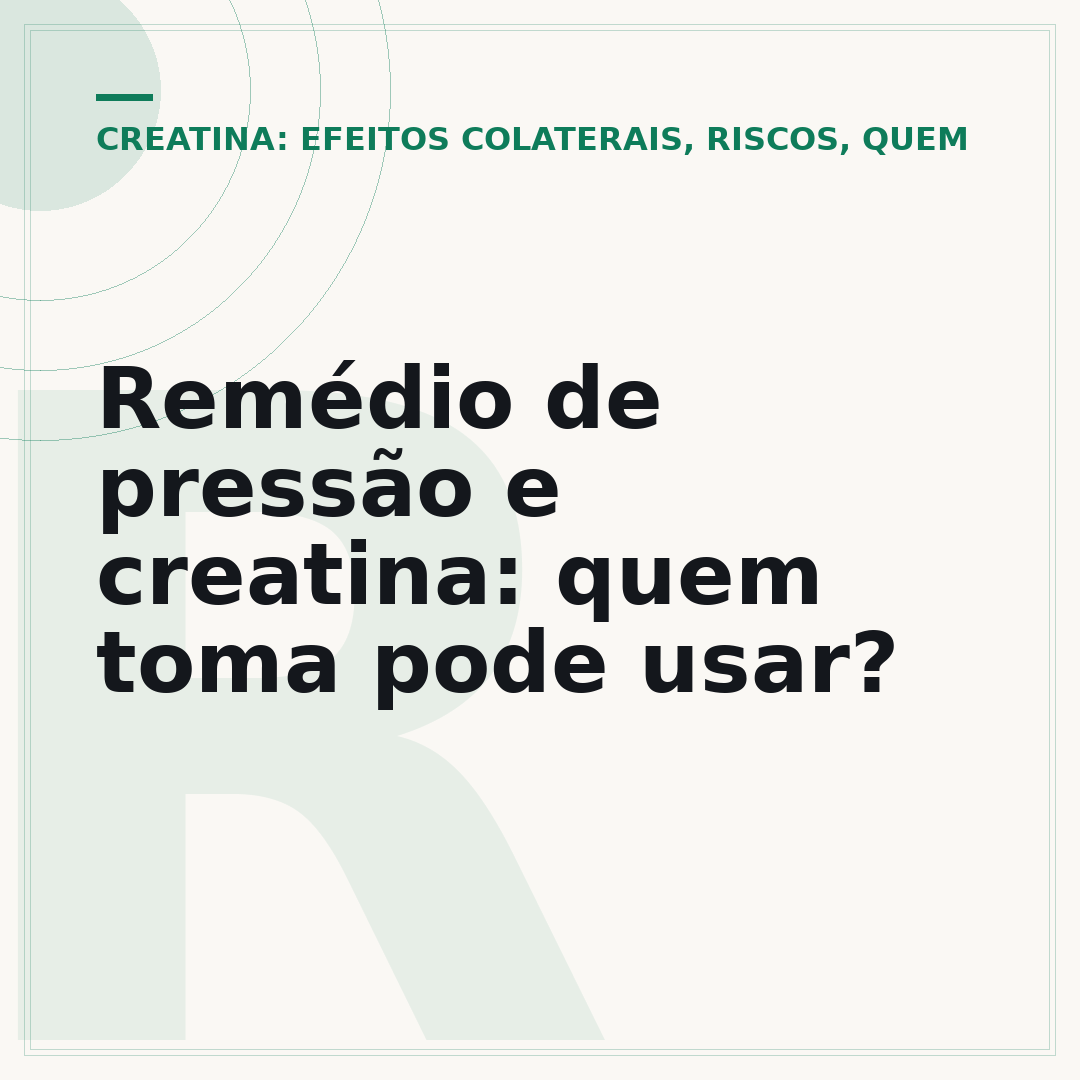 Remédio de pressão e creatina: quem toma pode usar?