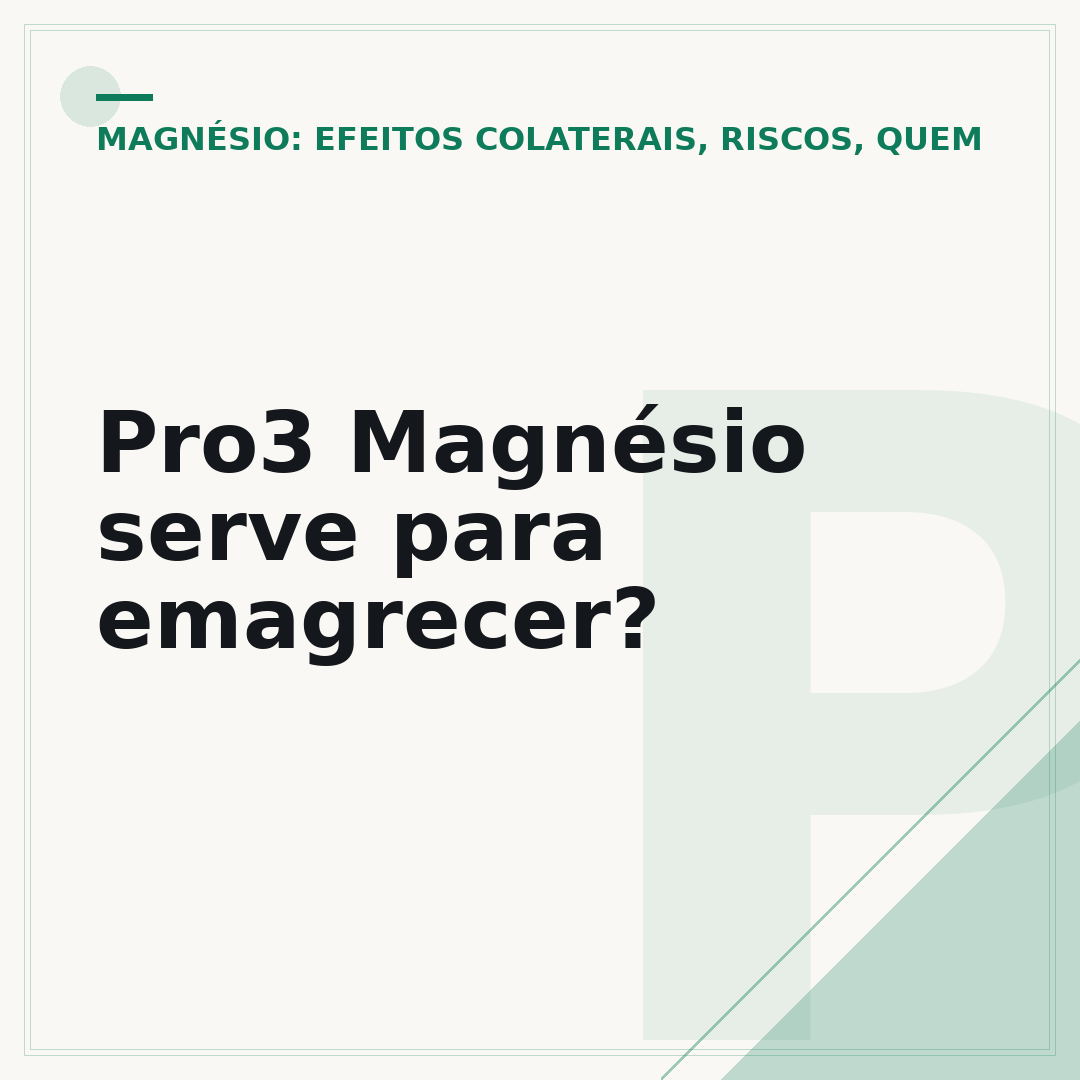 Pro3 Magnésio serve para emagrecer?