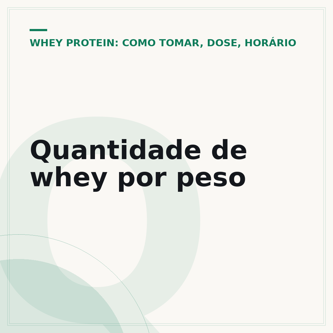 Quantidade de whey por peso