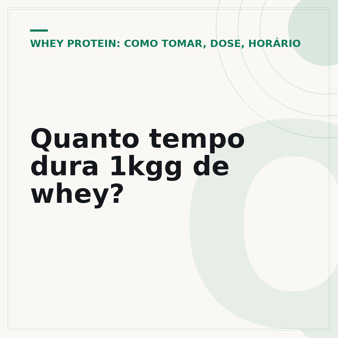 Quanto tempo dura 1kgg de whey?