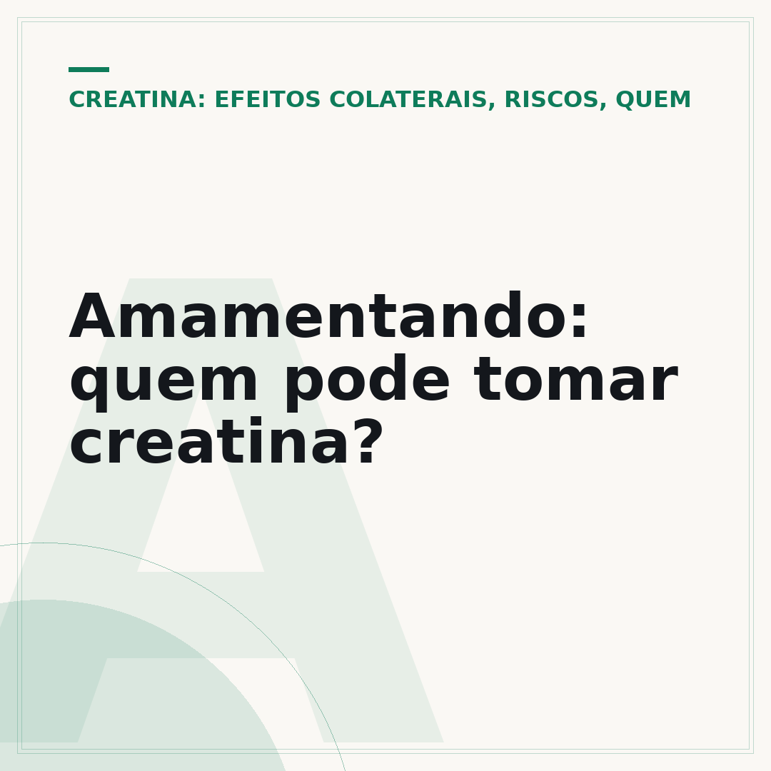 Amamentando: quem pode tomar creatina?