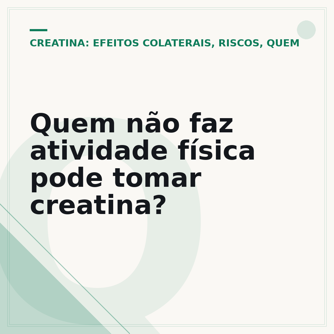 Quem não faz atividade física pode tomar creatina?