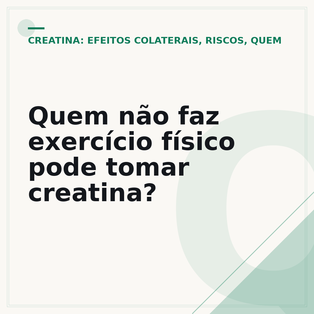 Quem não faz exercício físico pode tomar creatina?