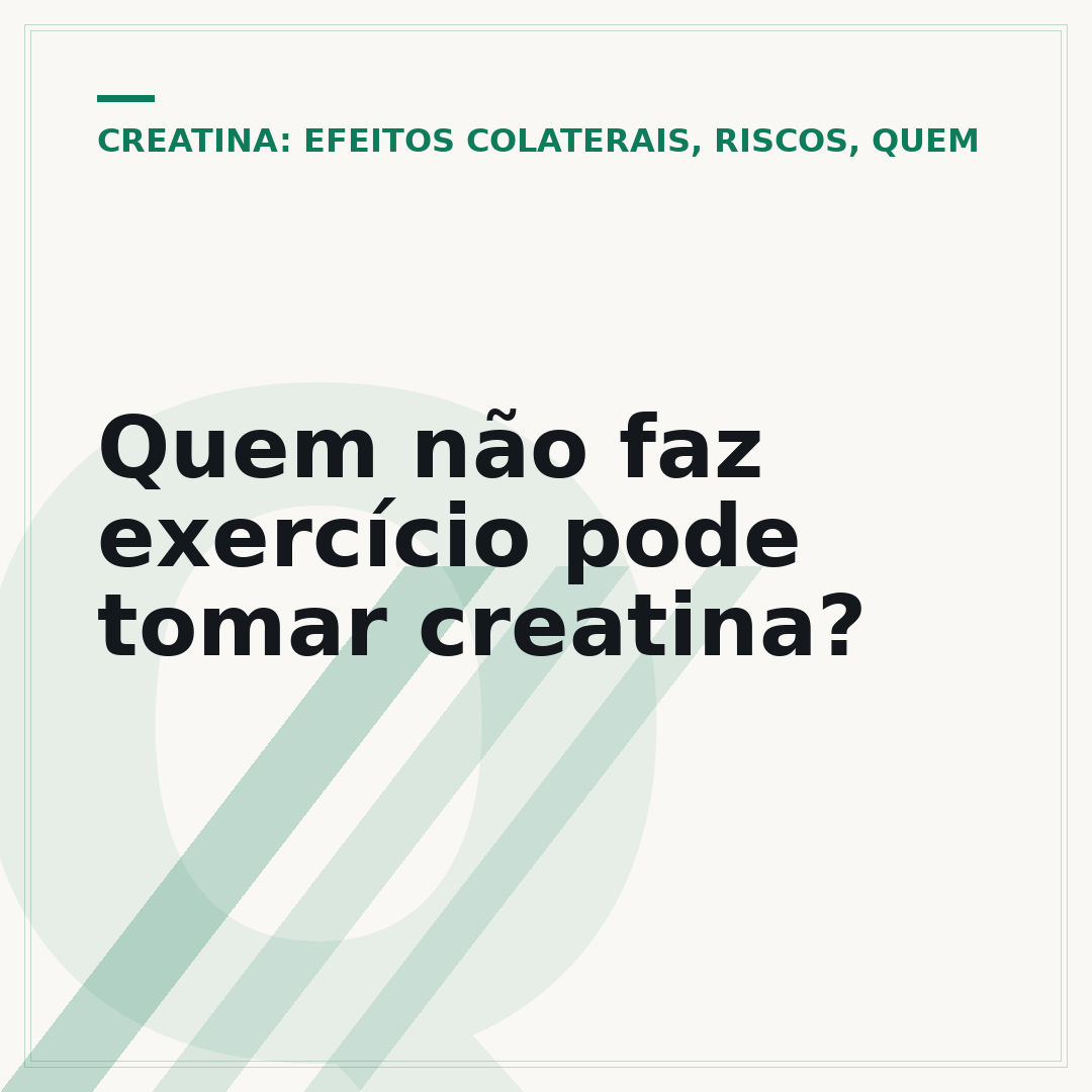 Quem não faz exercício pode tomar creatina?