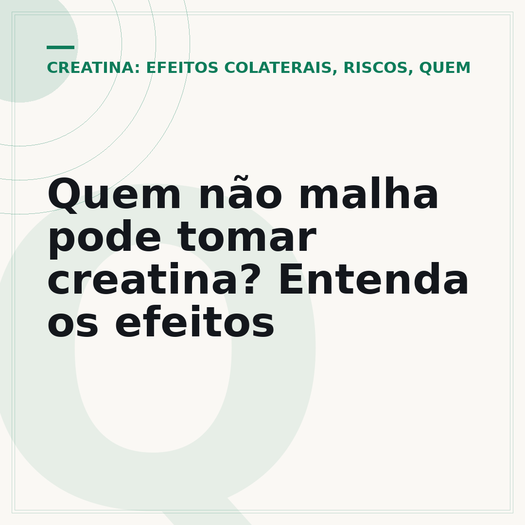 Quem não malha pode tomar creatina? Entenda os efeitos