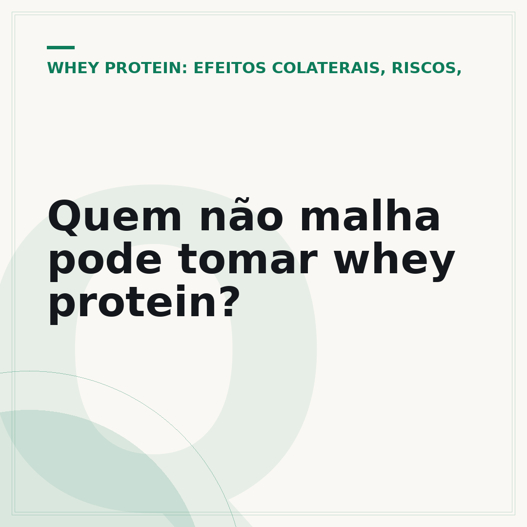Quem não malha pode tomar whey protein?
