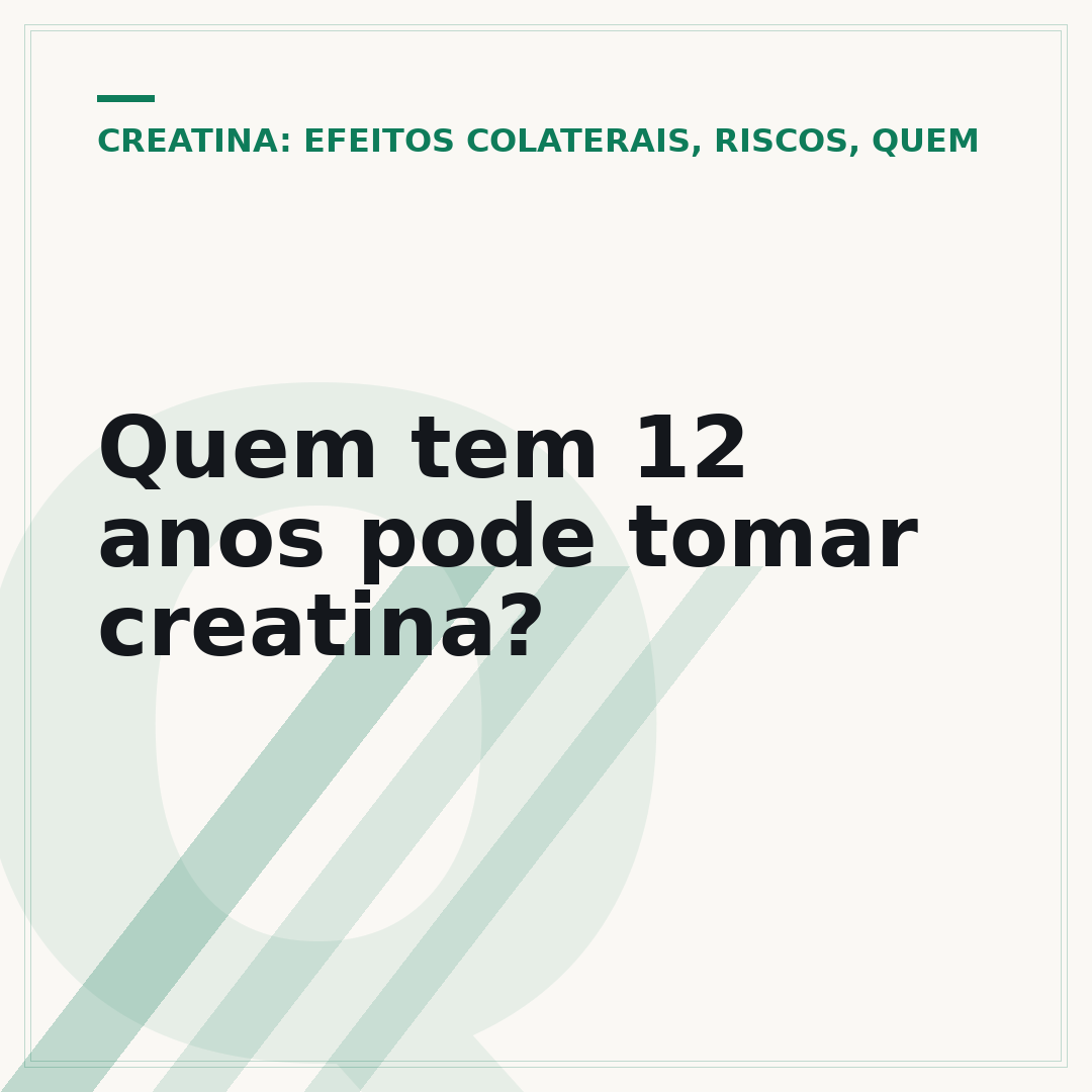 Quem tem 12 anos pode tomar creatina?