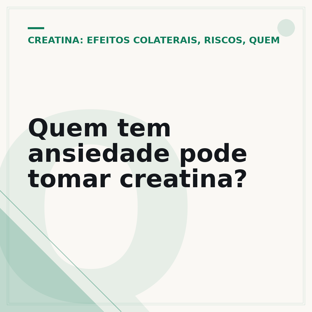 Quem tem ansiedade pode tomar creatina?