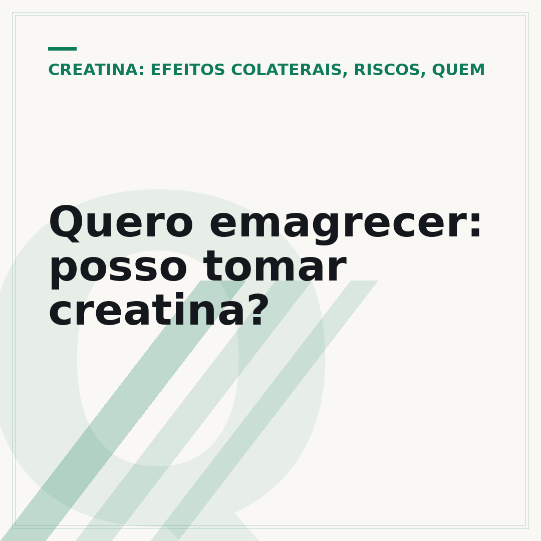 Quero emagrecer: posso tomar creatina?