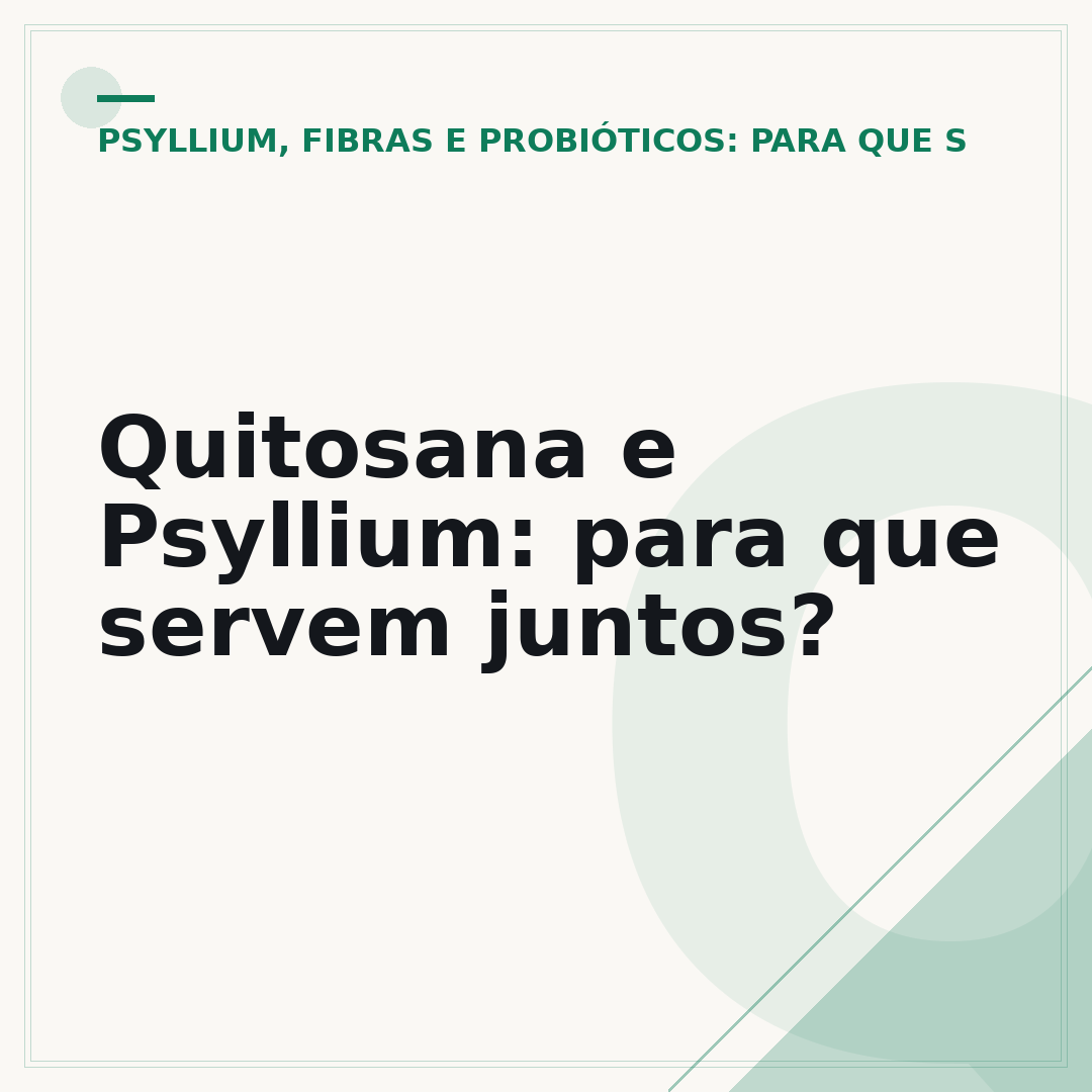 Quitosana e Psyllium: para que servem juntos?