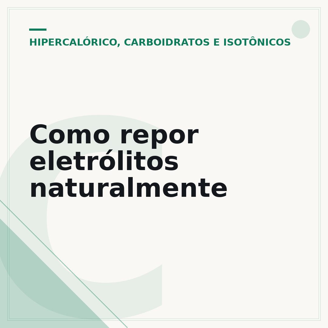 Como repor eletrólitos naturalmente