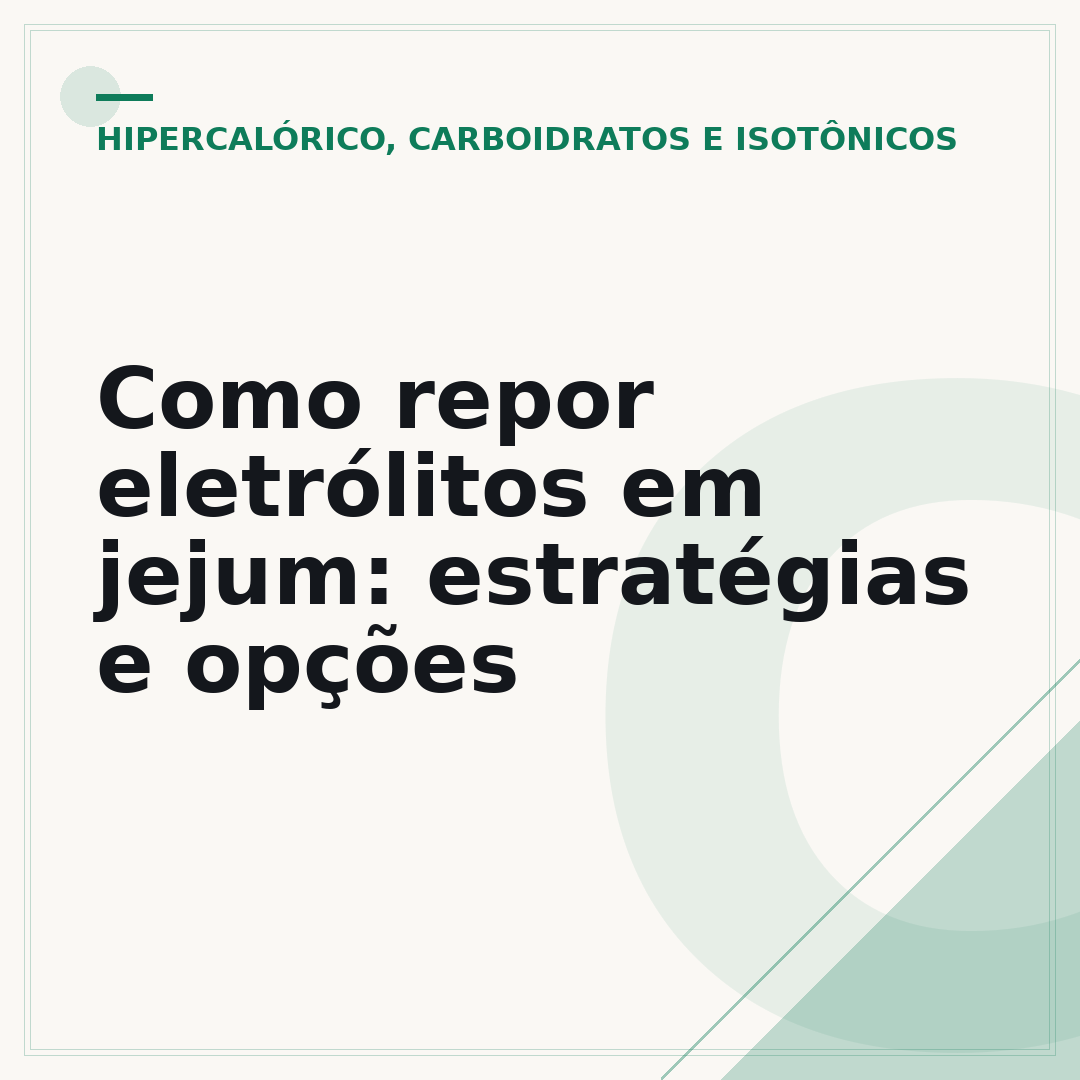 Como repor eletrólitos em jejum: estratégias e opções
