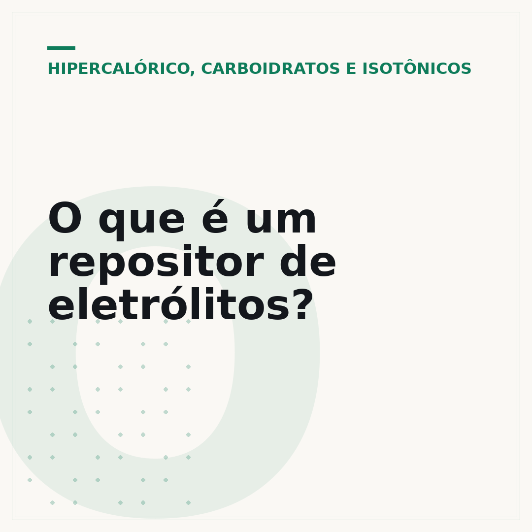 O que é um repositor de eletrólitos?