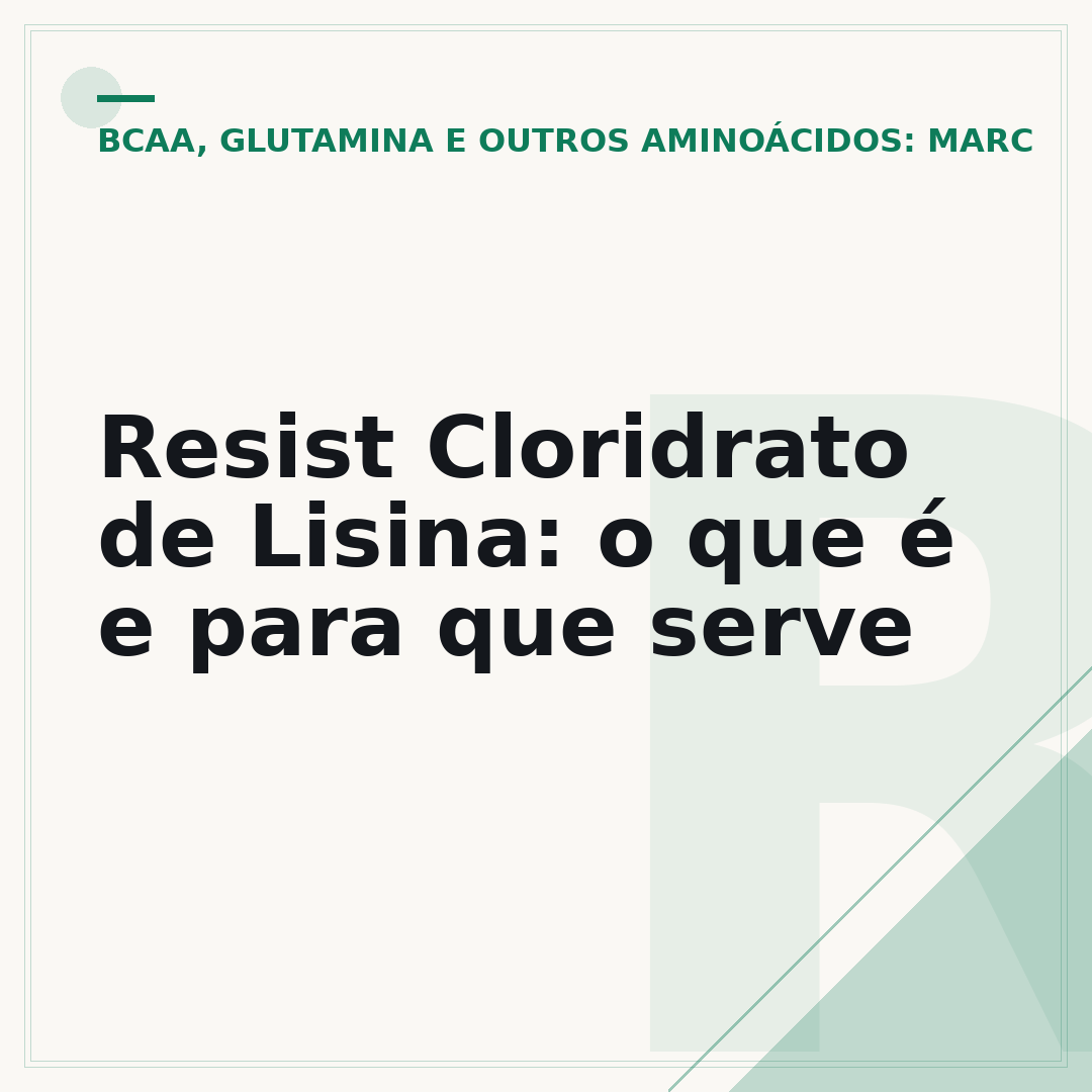 Resist Cloridrato de Lisina: o que é e para que serve