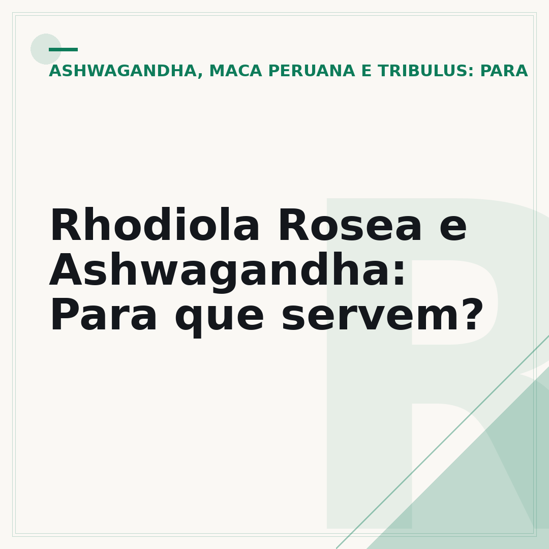 Rhodiola Rosea e Ashwagandha: Para que servem?