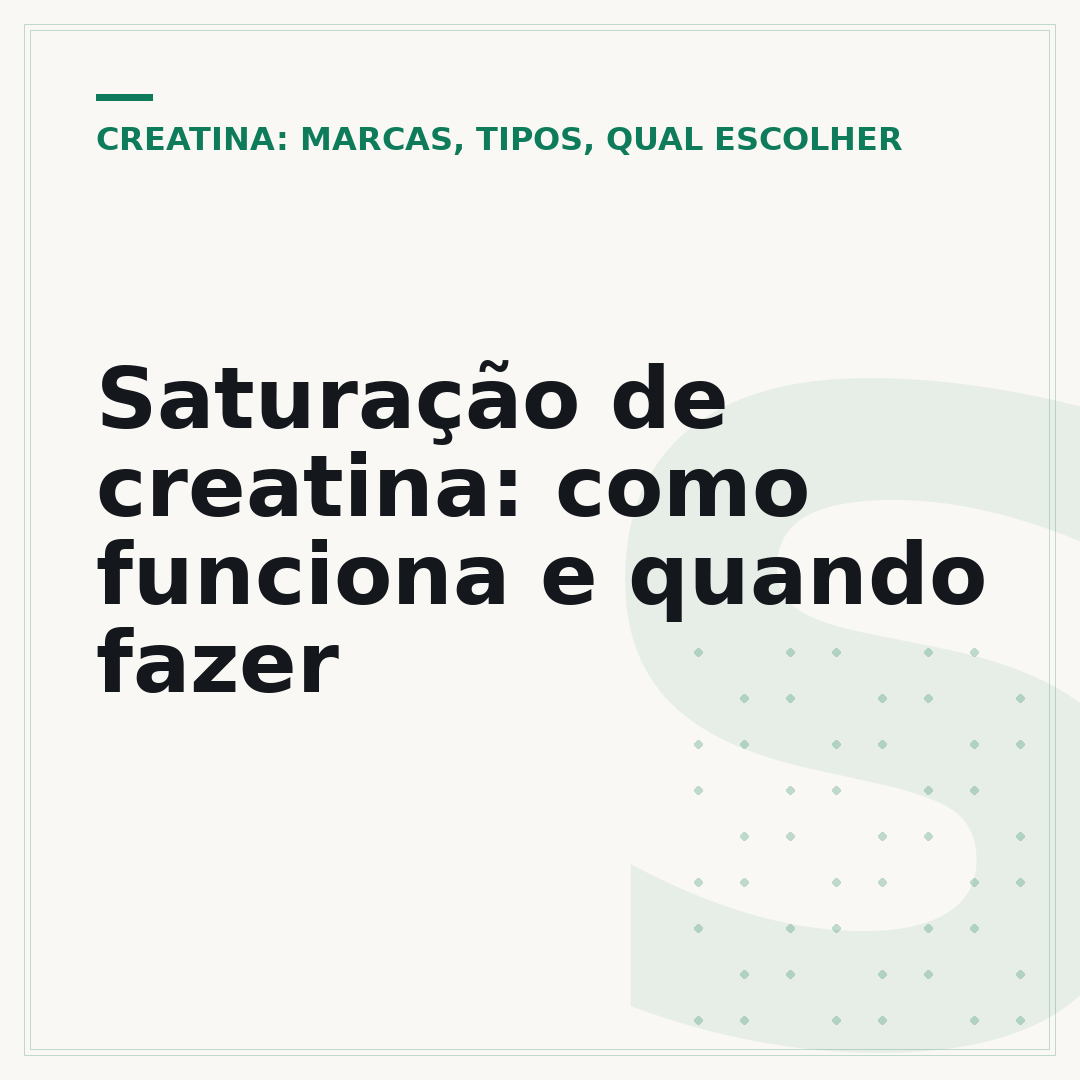 Saturação de creatina: como funciona e quando fazer