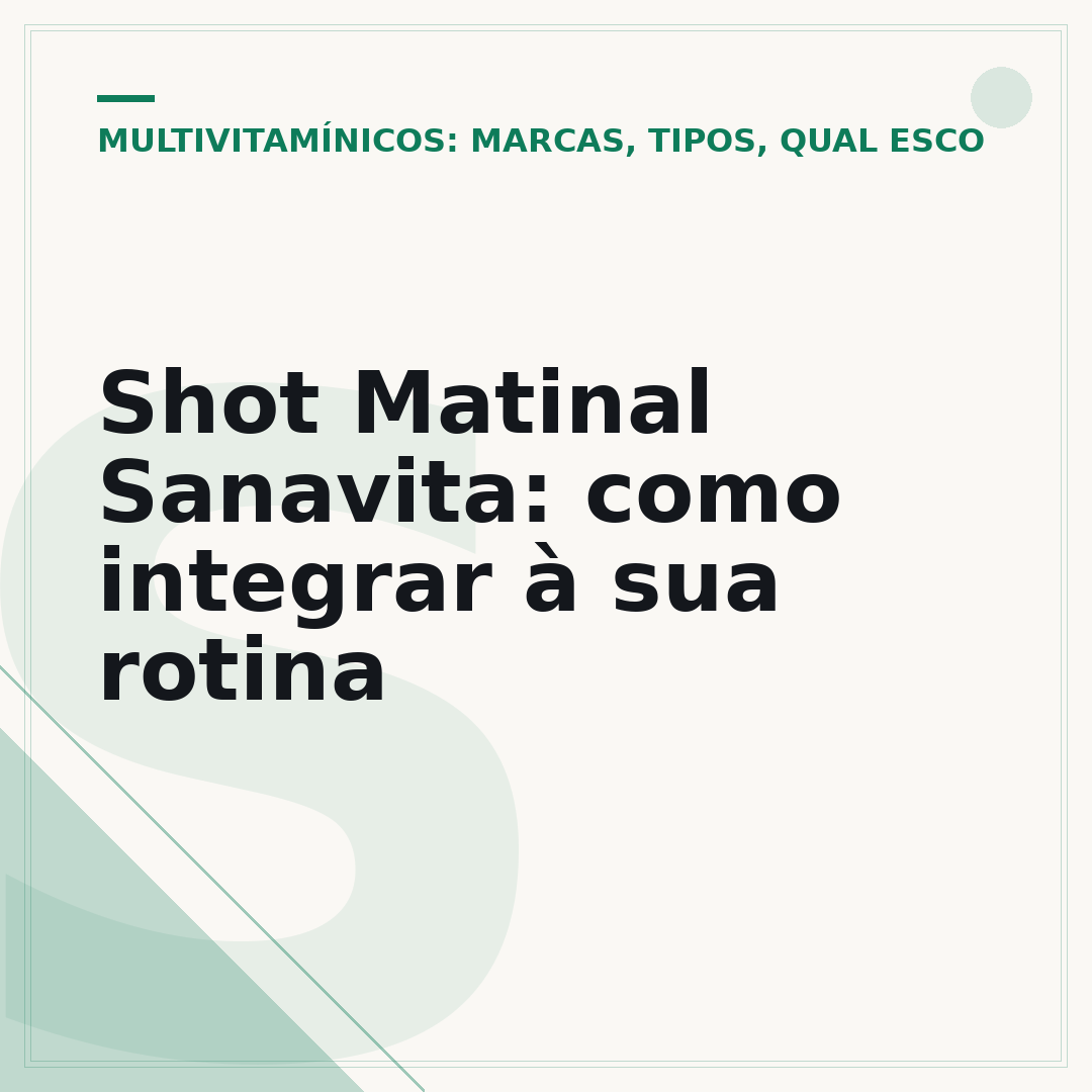 Shot Matinal Sanavita: como integrar à sua rotina