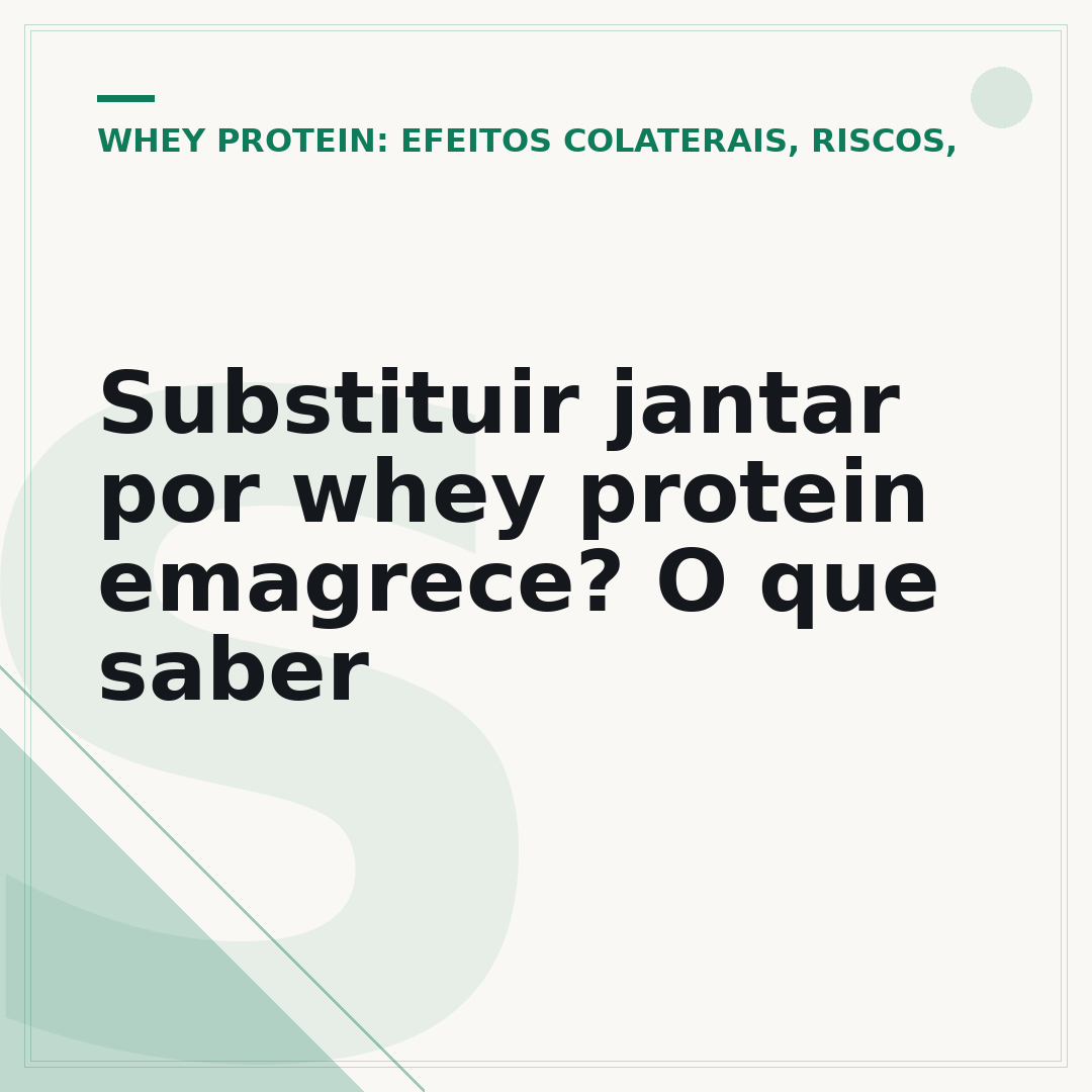 Substituir jantar por whey protein emagrece? O que saber