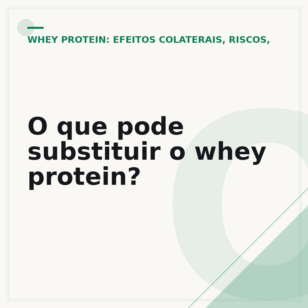 O que pode substituir o whey protein?
