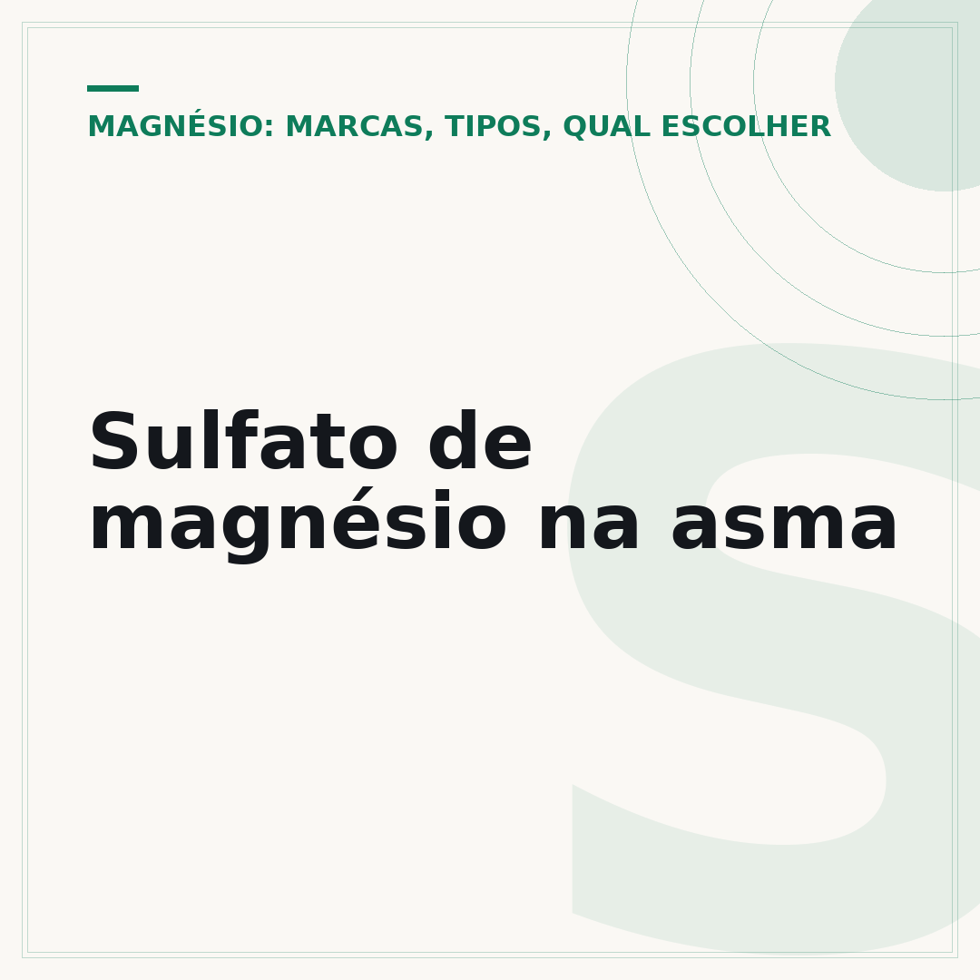 Sulfato de magnésio na asma