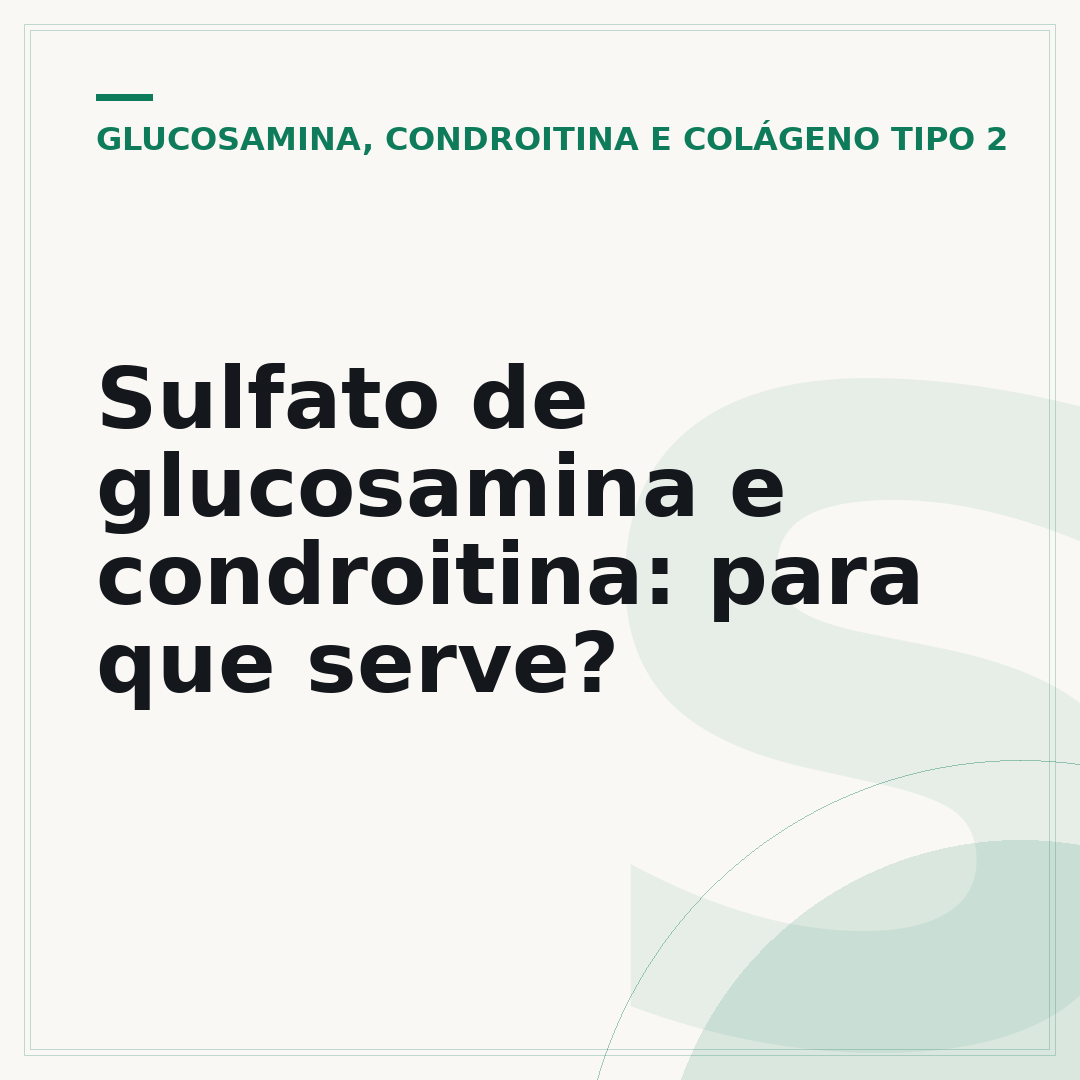 Sulfato de glucosamina e condroitina: para que serve?