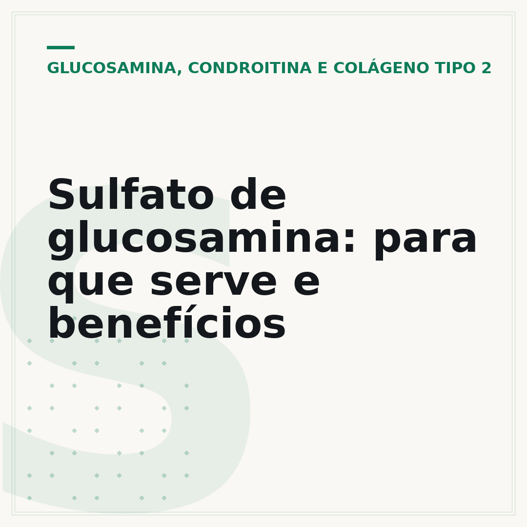 Sulfato de glucosamina: para que serve e benefícios
