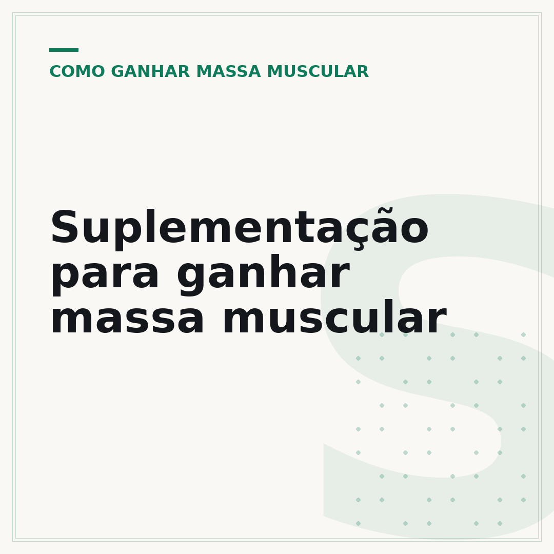 Suplementação para ganhar massa muscular