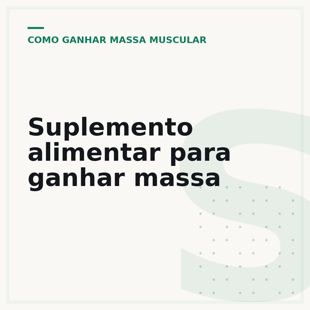 Suplemento alimentar para ganhar massa