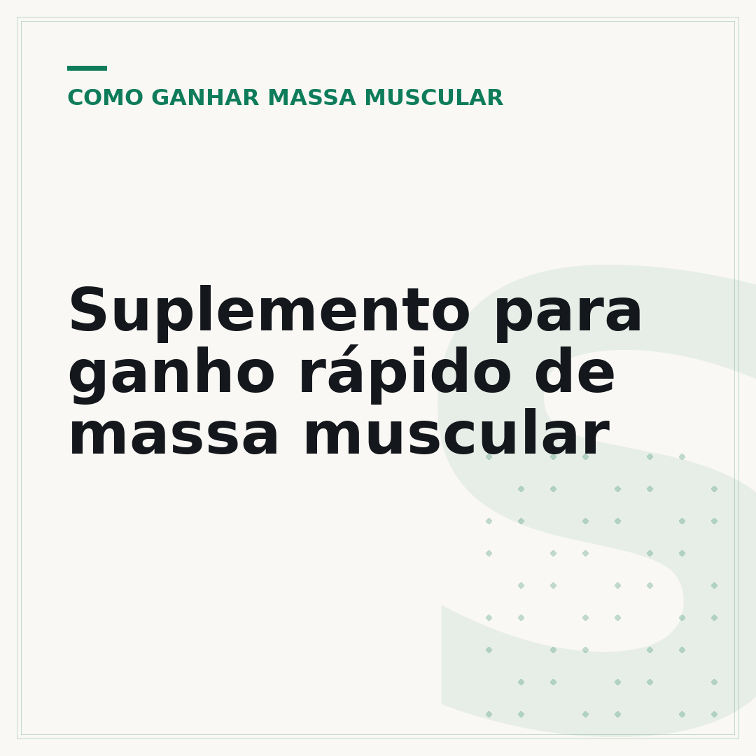 Suplemento para ganho rápido de massa muscular