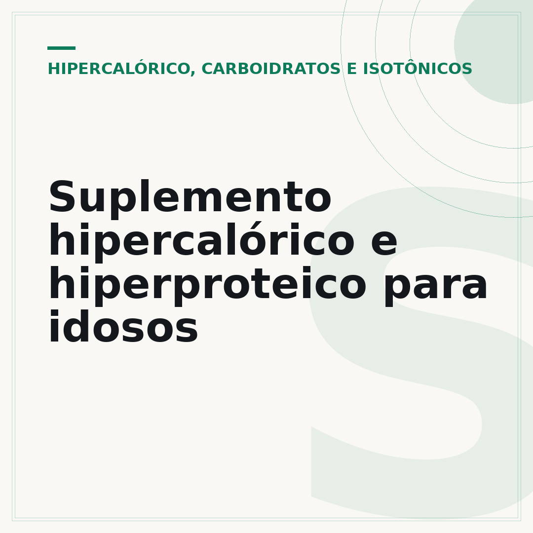 Suplemento hipercalórico e hiperproteico para idosos