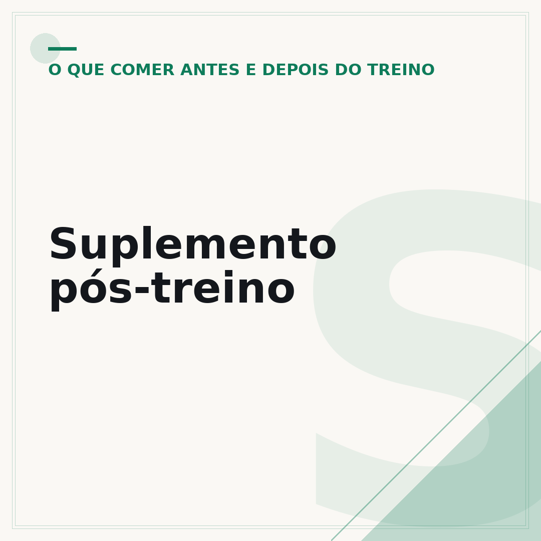 Suplemento pós-treino