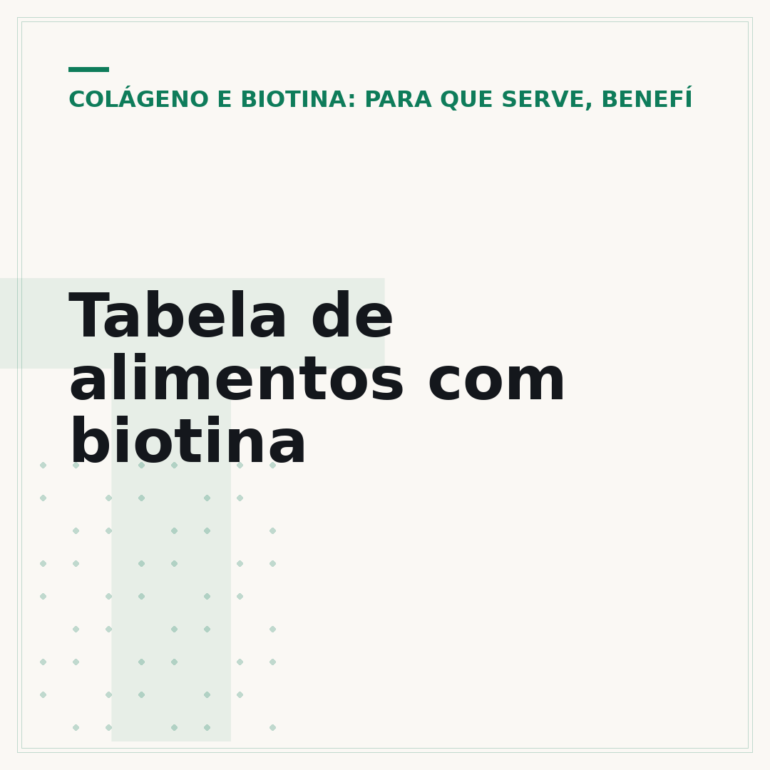 Tabela de alimentos com biotina